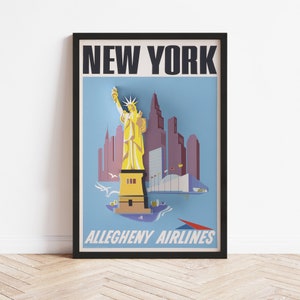 Allegheny Airlines Nueva York: Impresión Giclée de estilo vintage de 1950