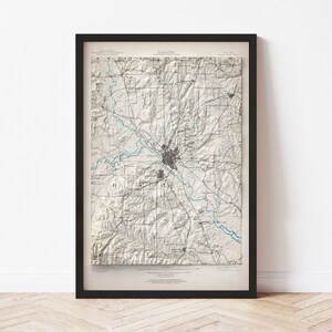 Dallas Topographic Map: 1893 Vintage Style Giclée Print