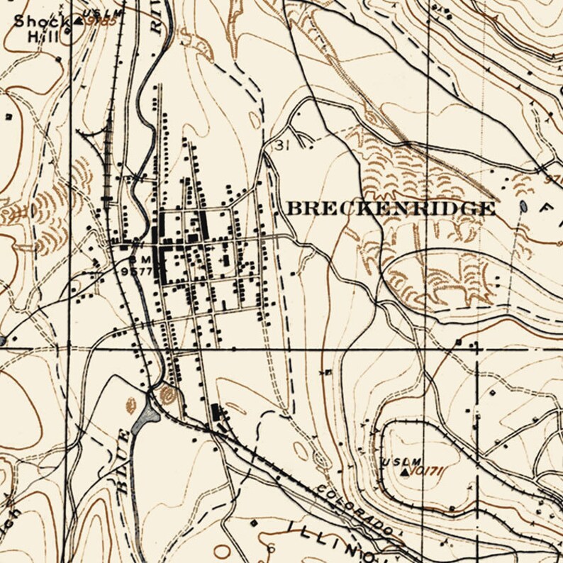 Breckenridge Map Historic Topographic Map 1910 Historic Etsy
