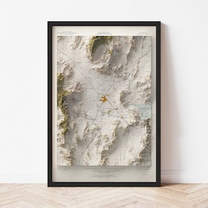 Las Vegas Topographic Map: 1962 Vintage Style Giclée Print