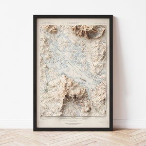 Lake Winnipesaukee Topographic Map: 1909 Vintage Style Giclée Print