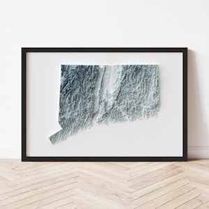 Connecticut Topographic Map: Minimalist Style Giclée Print