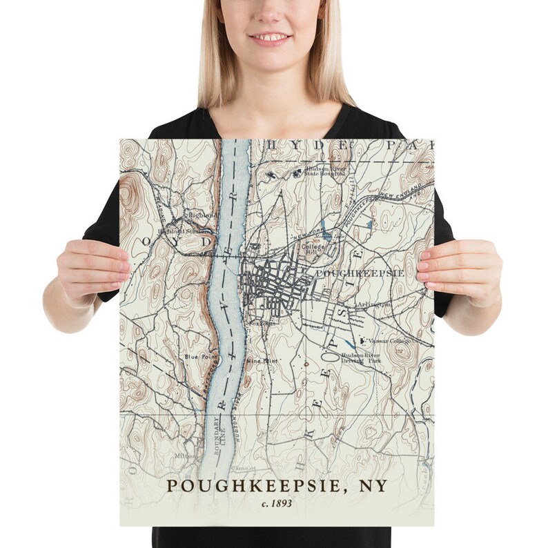 Poughkeepsie Map Historic Topographic Map 1893 Historic Etsy