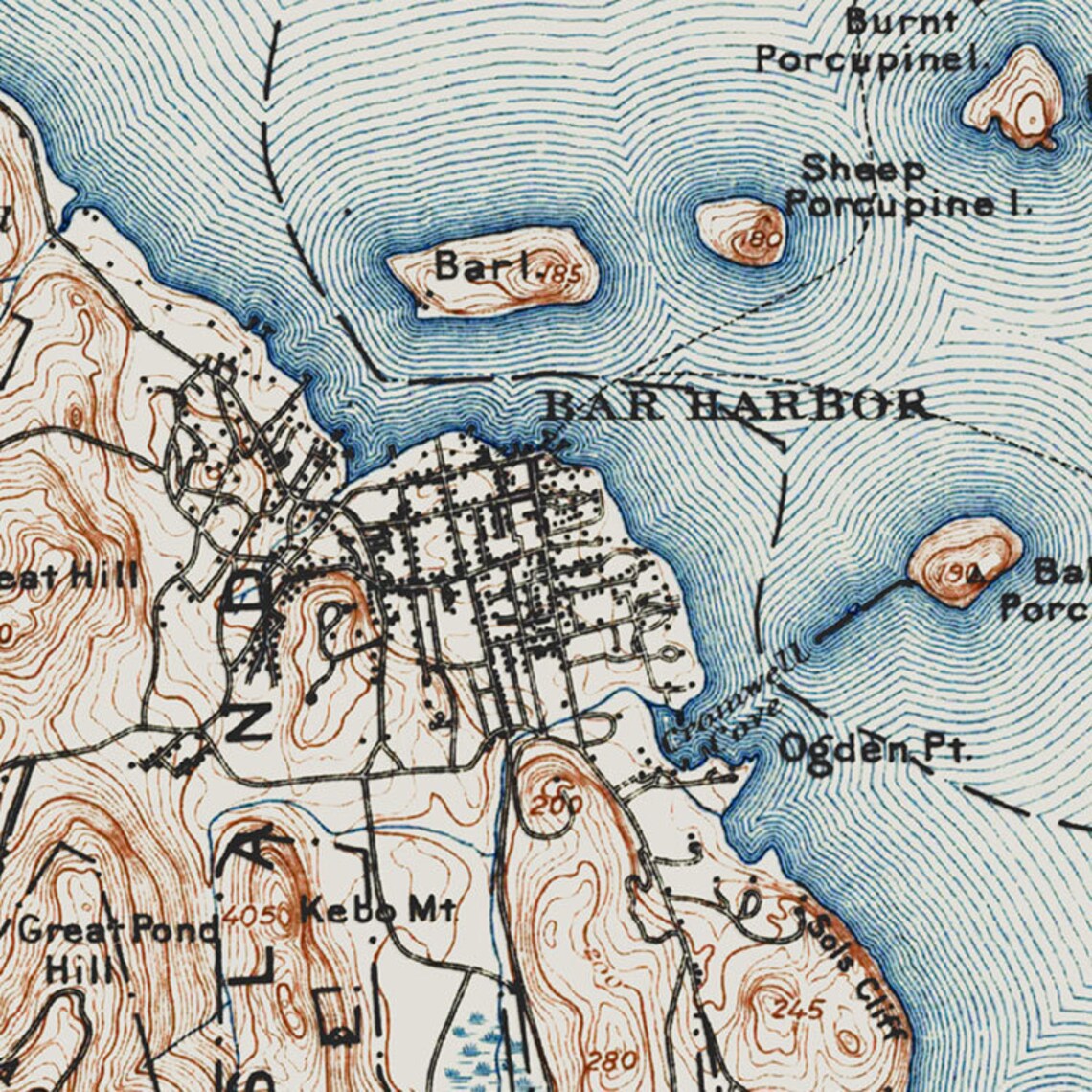 Bar Harbor Map Historic Topographic - Il 1140xN.2323020769 H96g 