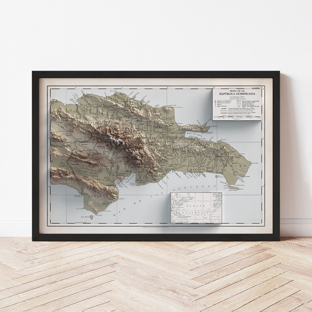 Dominican Republic Map 1910 Vintage Reproduction Giclée Poster Print - Etsy