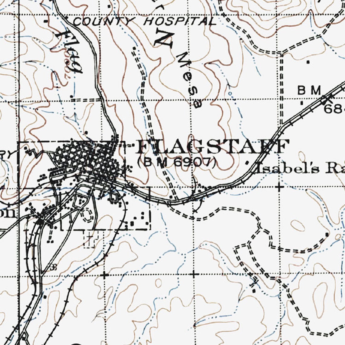 Flagstaff Map Historic Topographic Map 1912 Historic Map Etsy