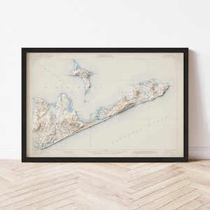 Montauk Topographic Map: 1904 Vintage Style Giclée Print