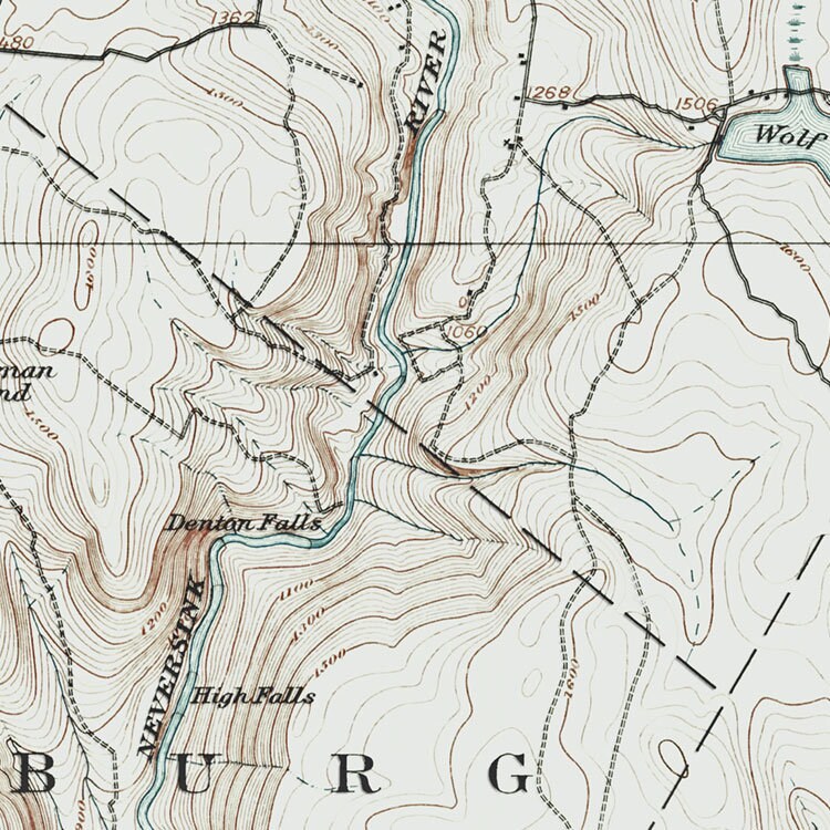 Neversink River Map Historic Topographic Map 1909 Etsy