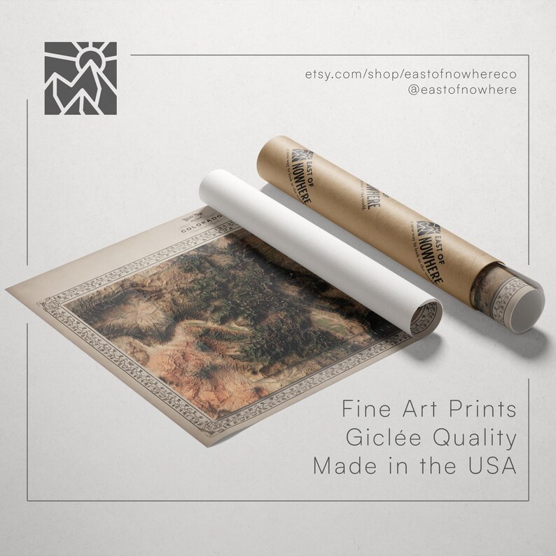 Colorado Poster | Topographic Shaded Relief Map (atlas Style) | Flat ...