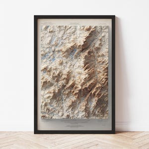 Adirondack High Peaks Topographic Map: 1897 Vintage Style Giclée Print