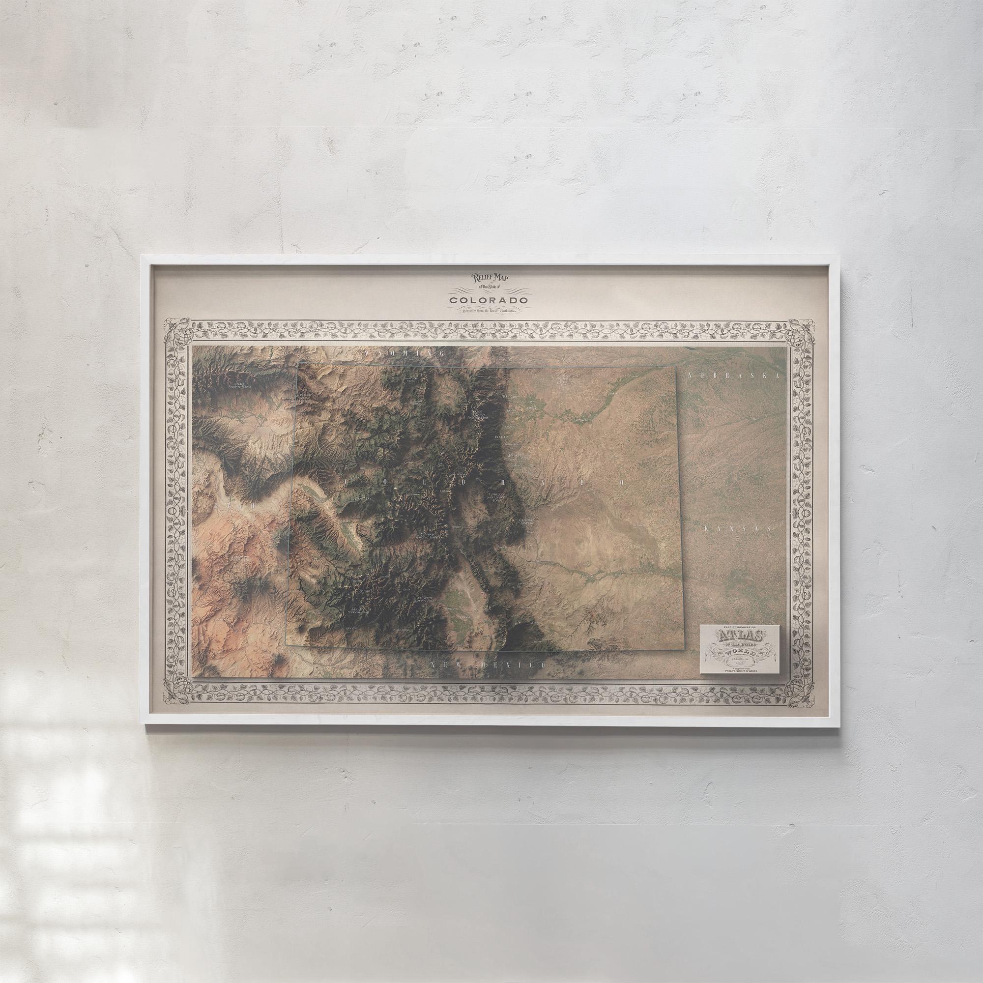 Colorado Poster | Topographic Shaded Relief Map (atlas Style) | Flat ...