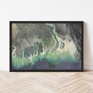 Mapa topográfico do Delta do Ganges: impressão giclée estilo satélite