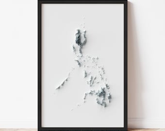 Philippines Topographic Map: Minimalist Style Giclée Print
