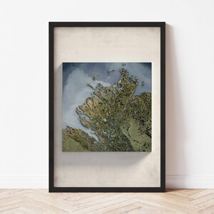 Richards Island NWT Topographic Map: Satellite Style Giclée Print