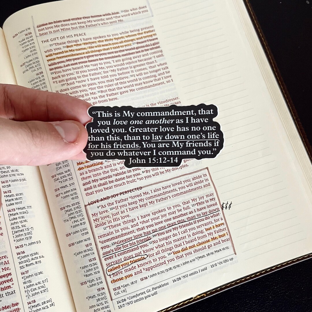 John 15:12-14 Sticker bible Verse Sticker Christian - Etsy
