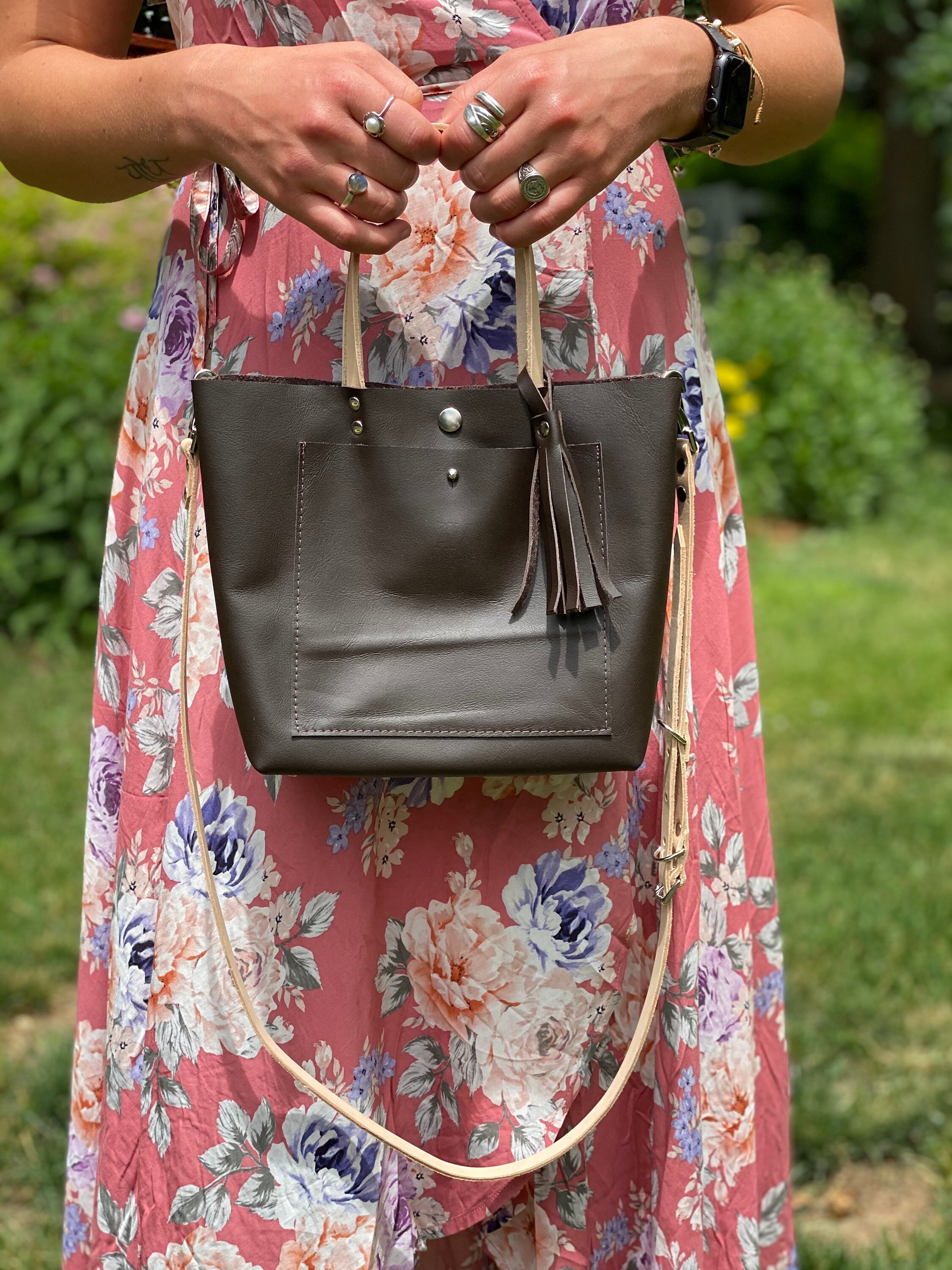 Handmade Leather Tote Bag Boho Crossbody Purse Natural - Etsy