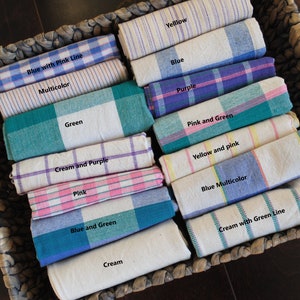 Hand made Kitchen Towel /Hand woven/ Hand loomed Fabric/ Hand Towel/ Napkins/ Tea Towel, Multi color, 100% Cotton, Mother's Day Gift!