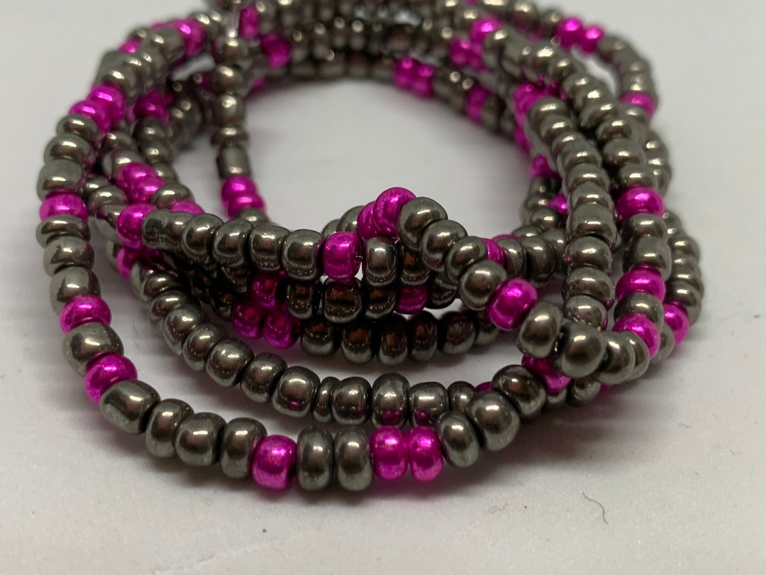 Unique Waist Beads Pink Waist Beads Grey Waist Beads Waist Etsy
