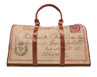 Vintage Postcard Handwriting Waterproof Travel Bag