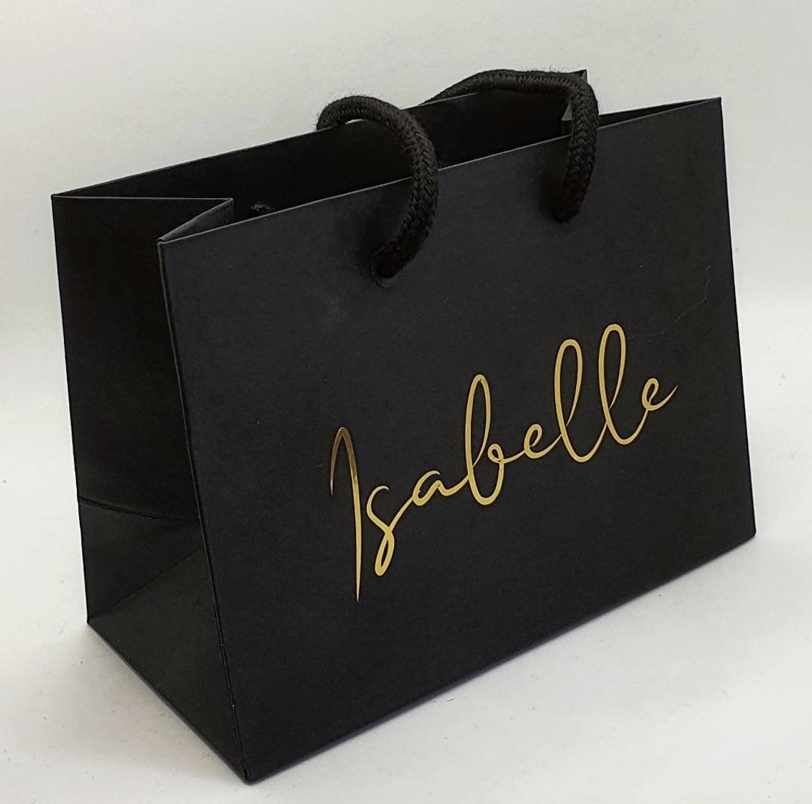 Extra Small Black 12cm x 16cm Personalised Any Name Gift Bag Etsy