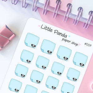 Panda Blue Note Planner Stickers – Cute Planner Stickers for Planner, Journal, Diary – Kawaii Planner Stickers – Planner Sticker Sheet – 007