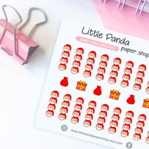 Weihnachtsmann Checkliste Planer Sticker, Süße Planer Sticker für Planer, Journal, Kawaii Planner Sticker, Weihnachten Sticker Sheet, XM10