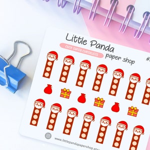 Weihnachtsmann Checkliste Planer Sticker, Süße Planer Sticker für Planer, Journal, Kawaii Planner Sticker, Weihnachten Sticker Sheet, XM11