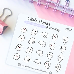 Kawaii Halloween Geist – Niedliche Planner Sticker für Planer, Journal, Tagebuch – Kawaii Planner Sticker – Planer Sticker Sheet - H07