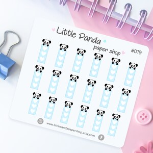 Panda Blue Checklist Planner Stickers - Adesivi Planner carini per pianificatori, diario - Adesivo Kawaii Planner - Foglio adesivo Planner - 019