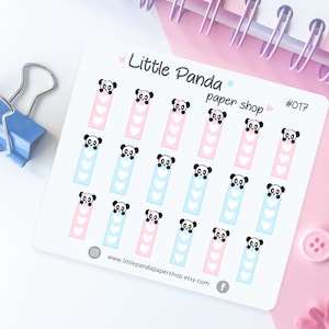 Panda Checklist Planner Stickers – Adesivi Planner carini per planner, Diario – Adesivo Kawaii Planner – Foglio adesivo Planner - 017
