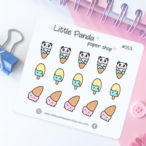 Adesivi per pianificatore di gelato – Adesivi per pianificatore carini per pianificatori, diari, diari – Adesivi per pianificatore kawaii – Foglio di adesivi per pianificatore - 053