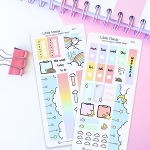 Over the Rainbow Hobonichi weken Kit plannerstickers – leuke plannerstickers voor planners, dagboek, Hobonichi– kawaii plannerstickers– 071