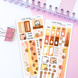 Hello Fall Hobonichi Weeks Kit Planner Stickers – Cute Planner Stickers for Planners, Journal, Hobonichi – Kawaii Planner Stickers – FH004