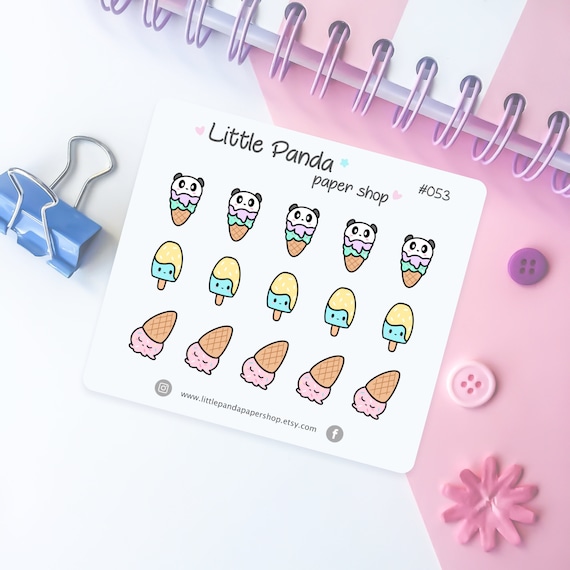 Ice Cream Planner Stickers – Cute Planner Stickers for Planners, Journal,  Diary – Kawaii Planner Stickers – Planner Sticker Sheet - 053
