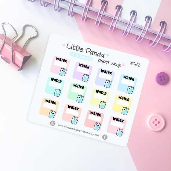 Water Trackers Planner Stickers – Cute Planner Stickers for Planners,  Journal, Diary – Kawaii Planner Stickers – Planner Sticker Sheet - 062