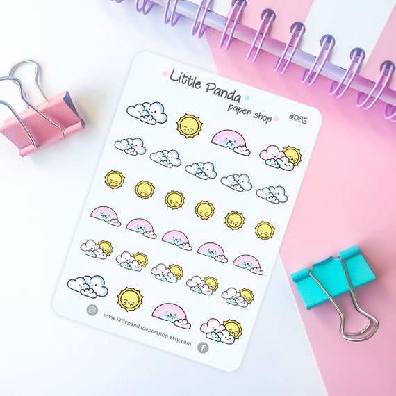 Happy Weather Planner Stickers – Cute Planner Sticker for Planner, Journal,  Diary – Kawaii Planner Stickers – Planner Sticker Sheet - 085