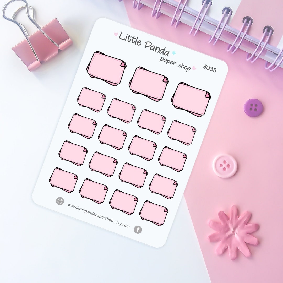 Pink Note Planner Stickers – Cute Planner Sticker for Planner, Journal ...