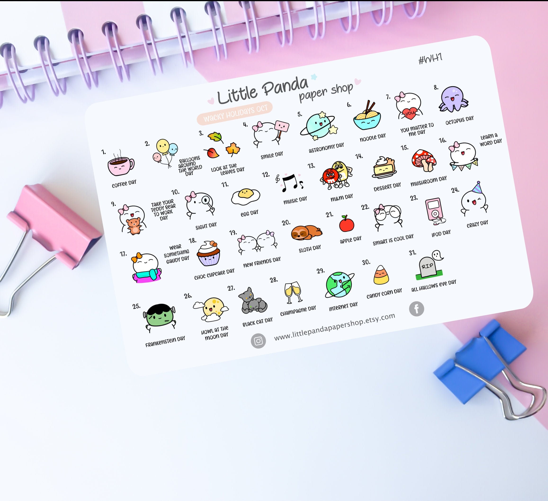 Wacky Holidays October 19 Planner Stickers Cute Planner Etsy