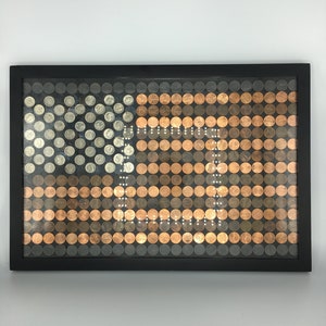 Pennies4ThePeople Unique Handmade USA Flag Pennies Frame Smaller size