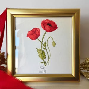 Framed Mini Watercolor Birth Month Flower Print: Unique Birthday Gift