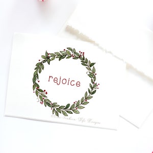 Watercolor Wreath Christmas Cards: Holiday Greeting Card Set