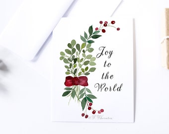 Christmas Cards | Watercolor Greeting Cards| Set of 8 Holiday Cards with Envelopes