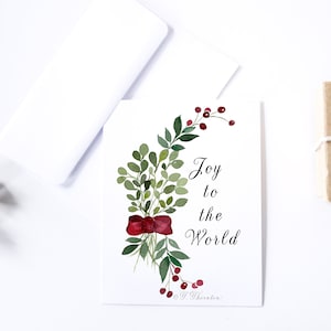 Christmas Cards | Watercolor Greeting Cards| Set of 8 Holiday Cards with Envelopes