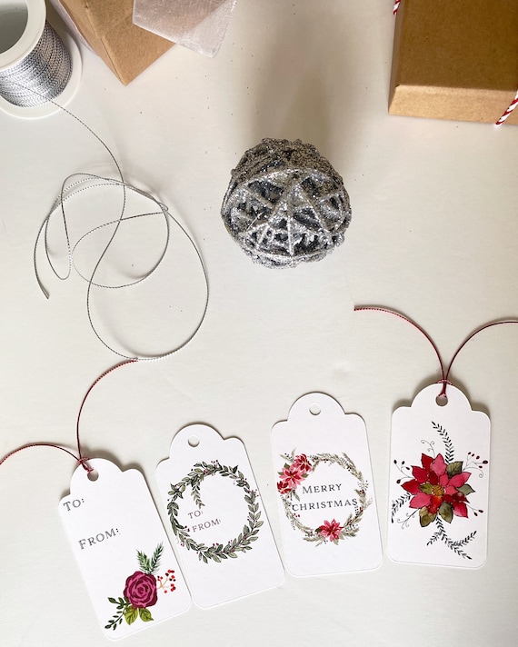 Christmas Gift Tags Handmade, Set of 12 Assorted Christmas Gift Tags for  Presents With Cording, Gift Wrapping Supplies 