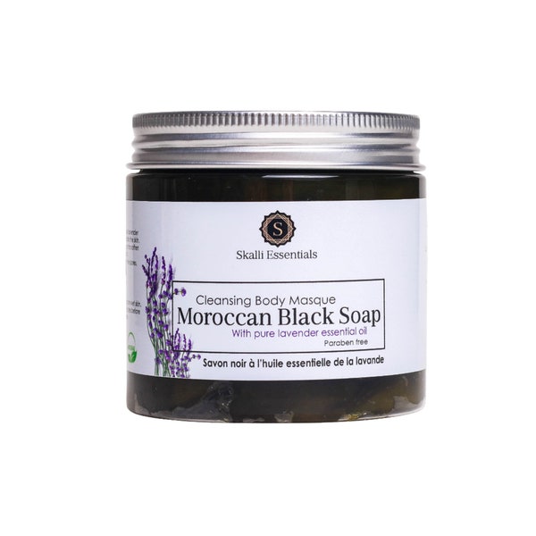 Moroccan Black Soap with Lavender Essential Oil | Beldi Soap | Natural Soap for Moroccan Hammam