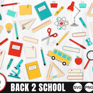 Back 2 School, SVG, PNG, JPG, Digital Download, Ready to Cut, File for Cricut, Commercial Use, Transparent Background, Cut File, School Svg