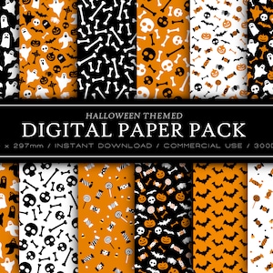 Halloween Digital Paper Pack - SVG, JPG, PNG - Commercial Use, Instant ...