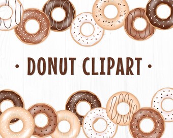 Schokoladen-Donuts, Clipart-Bundle - PNG, JPG, kommerzielle Nutzung, Sofort-Download, Donut Png, Donut-Illustration, Donut-Svg, digitaler Download