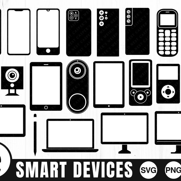 Smart Device Icons - SVG PNG JPG - Digital Download, Commercial Use, Instant Download, Files for Cricut, Ready to Cut, Phone Svg, Tablet Svg