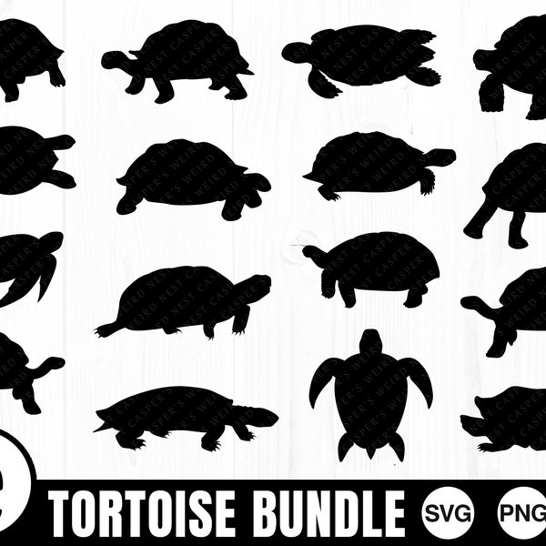 Tortoise Silhouettes - SVG, PNG, JPG - Digital Cut File, Transparent Background, Instant Download, File for Cricut, Turtle Svg, Tortoise Svg